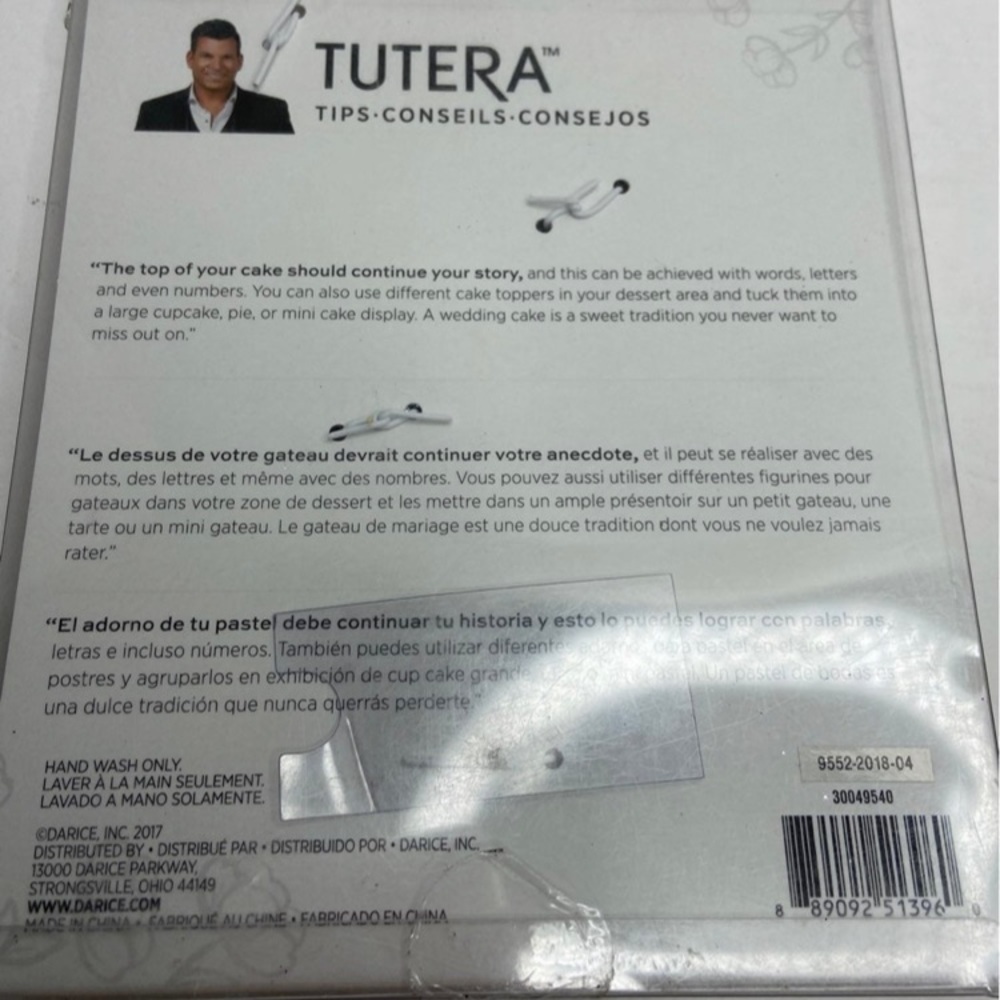 David Tutera "S" Rhinestone Monogram Cake Topper NEW - Picture 3 of 6